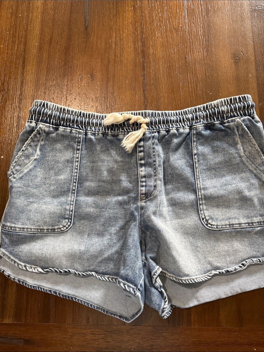Maurices Light and Dark Blue Denim Skirt